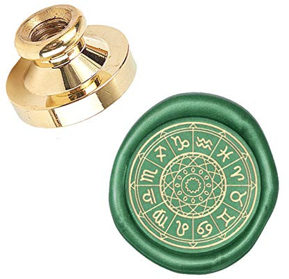 CRASPIRE Wax Seal Stamp Head Zwölf Sternbilder Abnehmbare Versiegelung Messing Stamp Head Für Kreative Geschenkumschläge Einladungskarten Dekoration