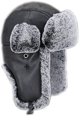 Spyxgs Pilotenhut aus Leder für Herren, Jagdmütze für den Winter