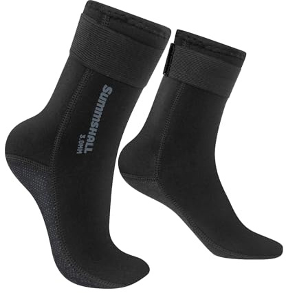 Summshall Calzini in neoprene, 3 mm, calzini termici da nuoto, per uomini e donne, antiscivolo, caldi, in neoprene, per immersioni, snorkeling, acqua fredda, nuoto, mare, vela, kayak