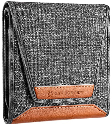K&F Concept Optics Lens Filter Case, Holds 3 Filters Up to 82mm, Water & Dust Resistant Durable Protective Case, Folding Carry Pouch for Round or Square Filters for Canon Nikon Sony Camera Filters
