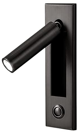 Bumdenuu Lampes de Lecture, TêTe de Lit Applique Murale Liseuse Encastré Interrupteur Poussoir Lampes Murales pour, Chambre Noir
