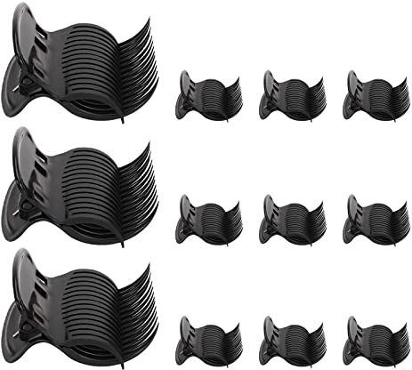 12 Stück Hot Roller Clips Leichte Kunststoff Lockenwickler Klauen Clips Hitzebeständigkeit Heißroller Clip Ersatz für Friseursalon Alltag (schwarz)