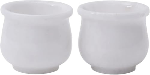 Radicaln Marmor-Schnapsgläser, 5,1 cm, weiß, handgefertigt, Whiskyglas für Getränke, Wodka und Tequila, ideales Trinkgläser, 2er-Set, für Zuhause, Bar, Dekoration
