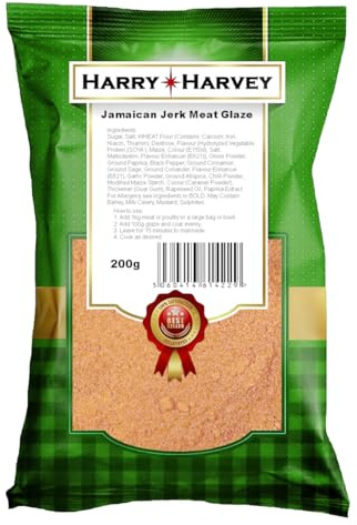 Harry Harvey Jamaican Jerk Seasoning 200g | Double-Spice Jerk Rub & Marinade Glaze for Chicken, Beef, Pork, Lamb, Fish & Prawns | Takeaway Style Caribbean BBQ Flavour