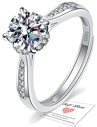 Engagement Rings for Her 925 Sterling Silver Rings for Women Womens Rings Promise Rings Promise Ring Wedding Ring Diamond Ring Cubic Zirconia Ring Girls Ring Fake Engagement Ring