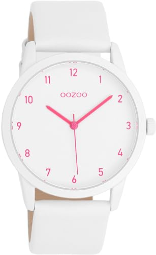 Oozoo Damenuhr mit Lederband Color Line 38 MM Weiß/Weiß C11057