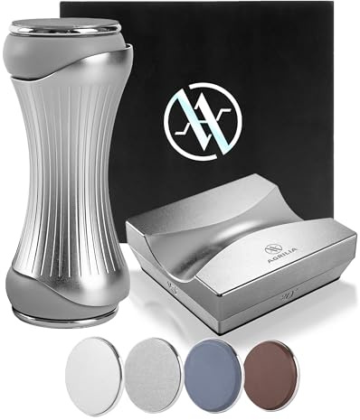 Agrilia Rolling Knife Sharpener - Premium Sharpening Kit for All Knife Set - 360 & 600 Diamond - 1000 & 3000 Whetstone Ceramic Discs for All Hardness Levels - Gripable Aluminum Body, 4 Angles
