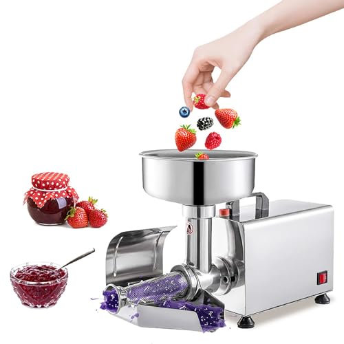 NGARY Macchina per Passare Il Pomodoro elettrica Commerciale, Macchina per la Salsa di Pomodoro in Acciaio Inossidabile da 450 W, Filtro per Alimenti con Motore in Rame Puro da 5 kg/Ora