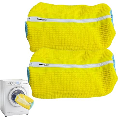 UrCreat 2 Stück Schuhwaschbeutel, Schuh Wäschebeutel mit Reißverschluss, Waschbeutel für Schuhe Waschmaschine, Wiederverwendbare Sneaker Waschbeutel, Wäschenetz Schuhe für Sneaker, Socken (2pcs)
