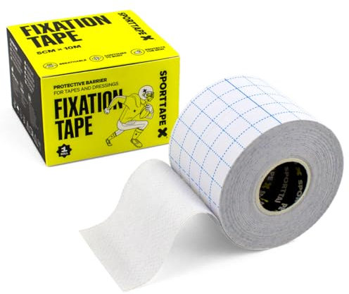 SPORTTAPE Fixation Tape - 5cm x 10m | Non-Woven Medical Adhesive Fabric for Dressings & Wound Protection | Strong Retention Tape for First Aid, Blisters, Skin, Feet, Shoulder, Henna - Single Roll
