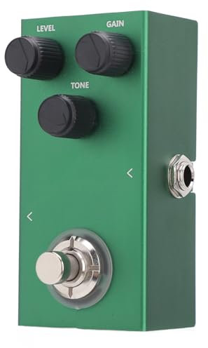 Gitarren Overdrive Pedal, Mini E Gitarren Overdrive Effektpedal aus Aluminiumlegierung mit Drive Level Tone Control Knöpfen