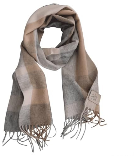 Ullscarf med tofs Dubbelsidig Varmstole Förtjockad Mjuk stickad halsduk Mode Rutad sjal för kvinnor och män