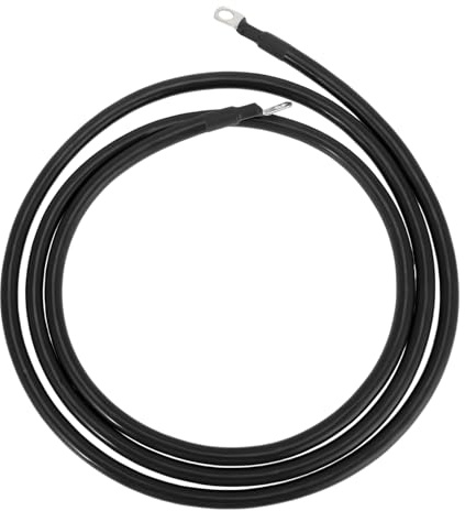 HOPESPANNER Universal 3/8 Lug 2 AWG Gauge 8FT Battery Inverter Cable Battery Cable Tinned Copper 1 Pc Black