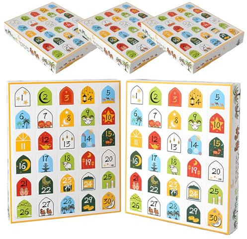 Calendriers De L'Avent Du Ra-madans 2026, 30 Boîtes Vides Pour 30 Jours, Calendrier De L'Aïd Mu-barak Coutdown, Boîte-cadeau Rechargeable Du R-amadans Boîte-cadeau Vide Calendrier R-amadans (5pcs)