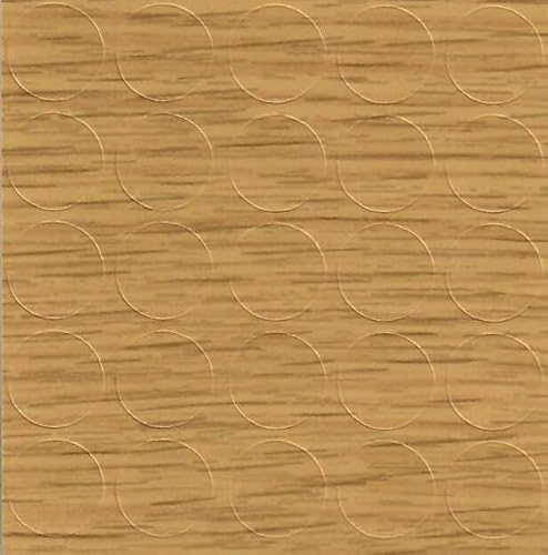 Oak 14mm Self-Adhesive Furniture Screw Hole Cover Caps 25 Pcs, Acrylic, Durable, Thin, Perfect for Shelves, Camlock, Confirmates, Egger Compatible