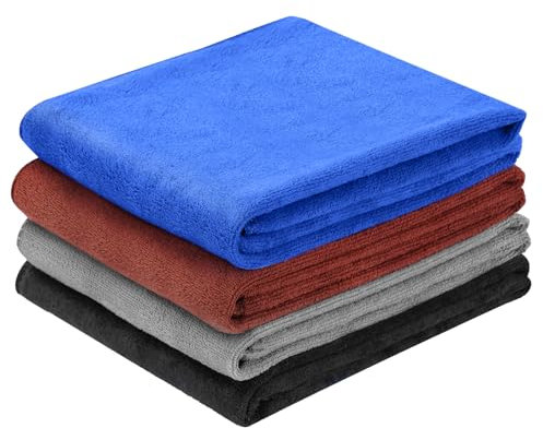 HAGOT 4 Piezas Toalla Microfibra, 75 x 35cm Toalla Gimnasio Secado Rápido, Secado Rápido y Suave Toalla Deporte, para Viajes, Vacaciones, Fitness, 4 Colores
