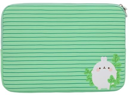 WONDEE Molang Funda para Chromebook y Portátil 11.6-12 de Molang para Niñas y Mujeres - Maletín/Funda Ordenador Portátil para Chromebook de 11,6 y 12, Molang Regalos Niñas y Mujeres