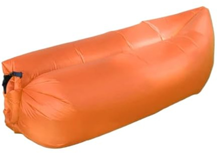Ryhapm Aufblasbares Sofa für Einzelpersonen, tragbar, Outdoor, Strand, Luftsofa, Bett, faltbar, Camping-Schlafsack für bequeme Erholung (Orange)