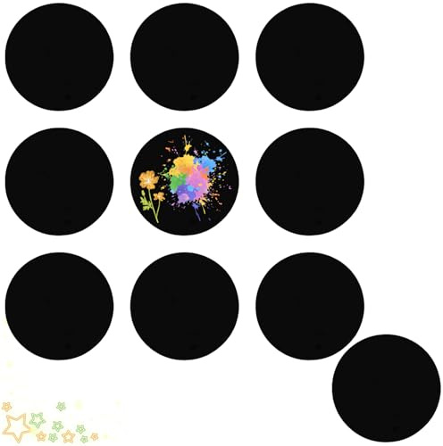 10 Stück Acrylplatte Schwarz - 10cm Plastikplatte Acrylglas Kunststoffplatte, Acrylscheibe Kreis für Kunsthandwerk Zeichen, Dekor Malerei Weihnachtsschmuck DIY Display