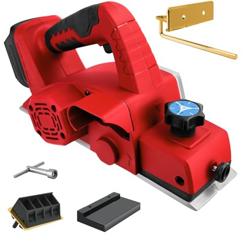 Cordless Handheld Planer for Milwaukee 18V Battery, 3-1/4 Inch Wood Planer for Woodworking, Brushless Electric Power Planer 15000RPM, Carpentry & DIY Projects(No battery)