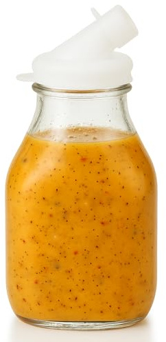kitchentoolz 16oz Salad Dressing Shaker Bottle – Glass Bottle Salad Dressing Dispenser Container with Tamper-Proof Lid – Salad Dressing Container - 1 Pack