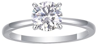 Epinki Platin PT950 Trauringe Echt Gold, Glatt Dünn 4 Klaue Eheringe mit Moissanit, Solitärring Platin, Gr.56 (17.8)