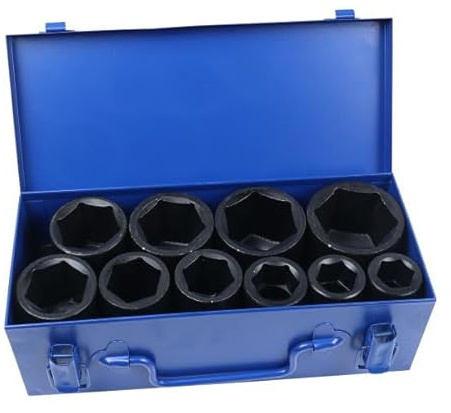 US PRO Tools 10pc 3/4 Dr 6pt Deep Impact Socket Set 22-50mm 7596