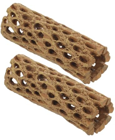 Veemoon Lot de 2 Cachettes pour Crevettes et Petits Poissons en Résine, Décoration Naturelle pour Aquarium, Maison D'habitat et Grotte de Ponte, Adaptée pour Aquarium d'eau Douce