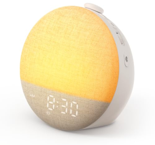 Dreamegg Sveglia a luce diurna, luce notturna RGB con 10 colori di luce, sveglia luminosa con 29 suoni rilassanti, Wake Up Light, 20 livelli di luminosità e 5 livelli di display, per camera da letto