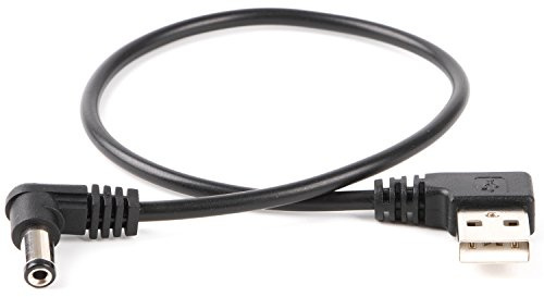 Gewinkeltes USB-A auf DC 5,5 x 2,1 mm Hohlstecker, Stromkabel, 30 cm, 5,5 x 2,1 mm.