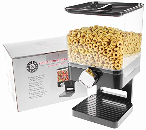 United Entertainment - Müslispender/Cerealienspender/Cornflakesspender/Einzelspender/Doppelspender/Dreifachspender für Müsli, Cornflakes und Cerealien (Schwarz - Einzelspender Luxury) - 23x17x17 cm