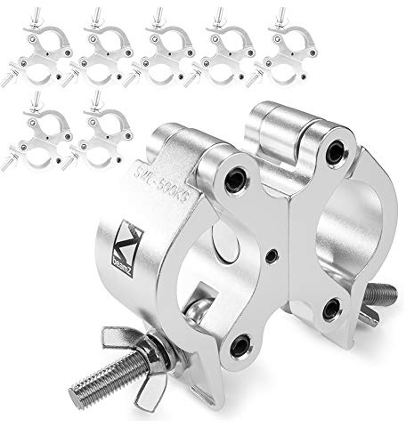 BeamZ BC50-500D Swivel Coupler Clamp Set of 8 - Heavy Duty Aluminium 500kg Load for Stage Lighting, DJ Trussing & Goalpost Rigging 48-51mm Diameter
