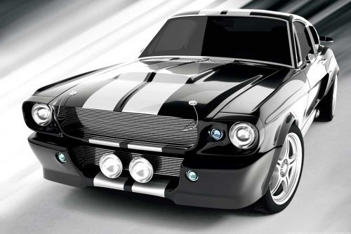 empireposter Autos - Classic GT - V8 - Poster - Grösse 91,5x61 cm + 2 St Posterleisten Alu 93,5 cm