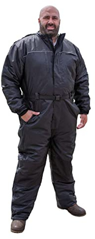 Mossi, 79018, Men's One Piece Snowsuit 1 Piece Snow Suit Winter Snowmobile Hunting - Black, 3X-Large