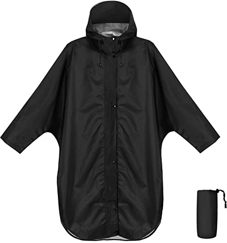ANYOO Poncho Pluie Imperméable Léger avec Capuche et Manches, Coupe-vent Homme/Femme Veste de Pluie pour Randonnée Camping Activités de plein Air