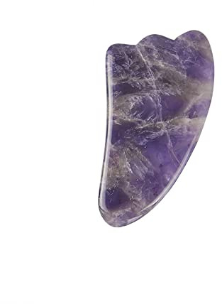 Natürliche Amethyst-Jade-Augenmaske, Gesichtsroller, Gua Sha-Stein, Gouache-Schaber, Schlaf-Augenvorhang-Massage-Set,Typ 07