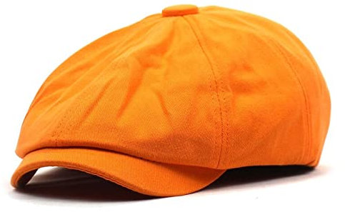 tcax Baskenmütze Damen Ballonmützen Aus Fester Baumwolle Für Herren, Flache Schirmmütze, Für Damen, Maler-Baskenmützen, Orange, 55-60 cm