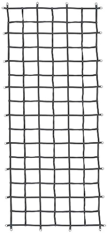 Ladungssicherungsnetz für Kleintransporter | aus 25 mm Gurtband | schwarz | mit D-Ringen (4,00 x 2,45 m)