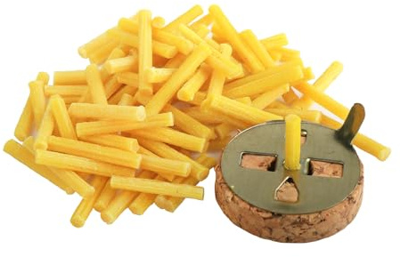 NKlaus 2 delar. Set med 1 x veke, korkset med 10 g paraffin gul oljeljusveke 40735