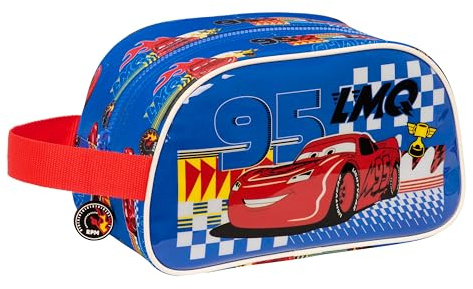 Cars Race Ready - Skolväska för barn med handtag, barnväska, anpassningsbar till vagn, lätt att rengöra, bekväm och mångsidig, kvalitet och styrka, 26 x 12 x 15 cm, elektrisk blå färg, Elektrisk blå,