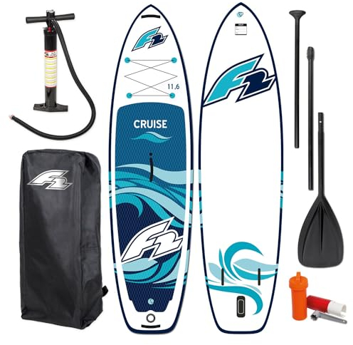 Campsup SUP F2 Cruise HFT 11'5 Blue Aufblasbares Stand Up Paddle Board | 354 x 83 x 15 cm | Surfboard für Einsteiger & Fortgeschrittene mit zubehör | Tragkraft bis 150 Kg