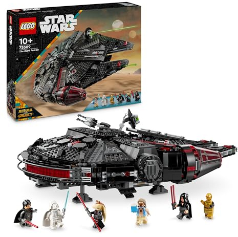 LEGO Star Wars 75389 Der Dunkle Falke – Spielzeug zum Ausstellen mit federbetriebenen Shootern, Kanonen und 6 Minifiguren, darunter C-3PO – Geschenk für Jungen ab 10 Jahren und Erwachsene