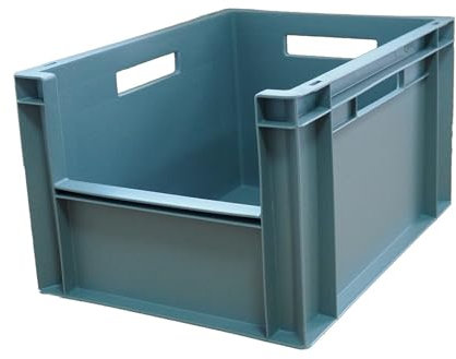50x 20L Storage Box, Euro Stack Container Storage Boxes 50 Pack (GREY, 20LT)