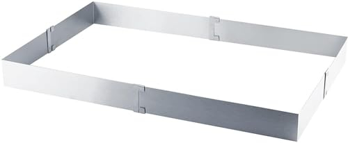 Moule à Gâteau Ajustable - Cadre De Cuisson Rectangulaire - 28-53 Cm X 19-34 Cm - 5 Cm De Haut InoxUtile et Pratique.