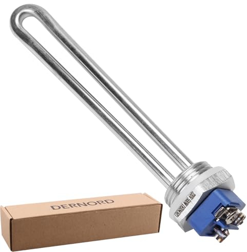 DERNORD 220V 500W 1 Inch Heating Element 1U Type Water Heater BSP Stainless Steel Flange
