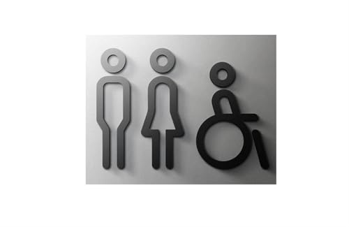 Signaletique toilettes Plaque de signalisation de toilette 3D, porte de salle de lavage, étiquette d'art murale autocollante, support de Wc, panneau de signalisation, décoration d'art d'hôtel et de ma