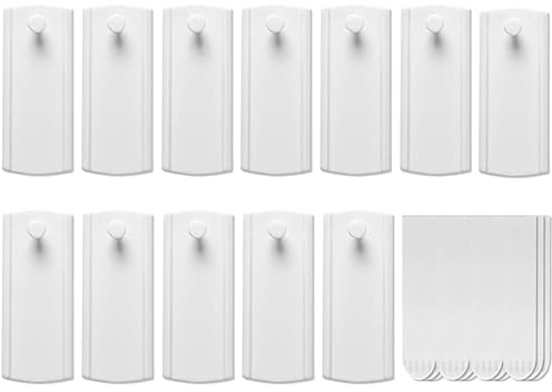 Abiyou 12 Piezas Colgador de Marco Universal Grande, Colgar Cuadros sin Agujeros, Ganchos para Colgar Cuadros sin Daños,Percha de Marco Grande,Adhesivas Grandes Amovibles,para Salón,Dormitorio(Blanco)