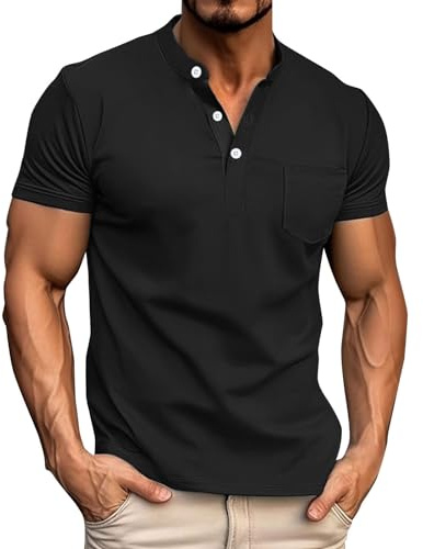 Generisch Baumwolle Poloshirt Herren Kurzarm Basic T-Shirt Freizeit Polohemd Activewear Für Herren Poloshirt Herren 4XL Mit Brusttasche