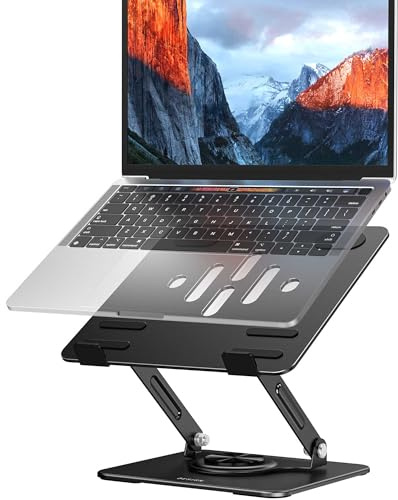 BESIGN LS11 Support pour Ordinateur Portable avec Base rotative à 360°, Ergonomique, réglable, Compatible avec Les Ordinateurs Portables de 10 à 14 (Noir)