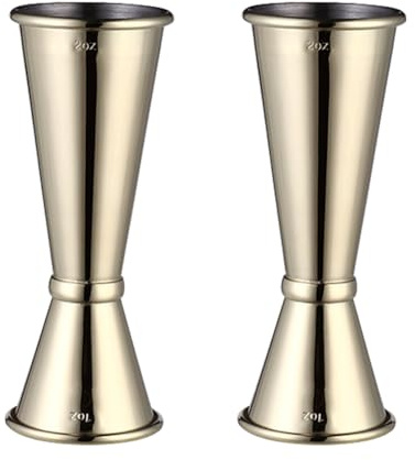 Vocdikficy 2 Pcs Jigger per Bartending 1oz 2oz In Acciaio Inossidabile Giapponese Stile Double Jigger Strumento di Misurazione per Bar e Casa